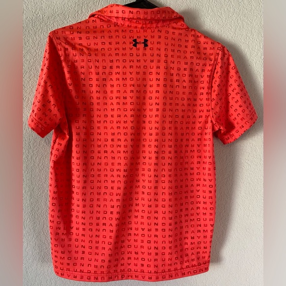 Under Armour The Playoff Polo Loose Fit Neon Orange Youth L - Picture 5 of 6